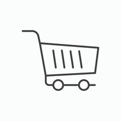 Shopping trolley icon stroke liner version on white background