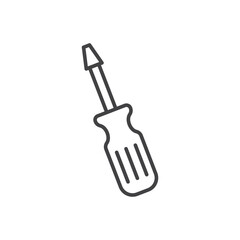 Screwdriver icon stroke liner version on white background