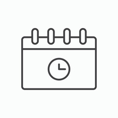 Schedule icon stroke liner version on white background