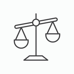 Scales icon stroke liner version on white background