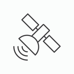 Satellite dish icon stroke liner version on white background