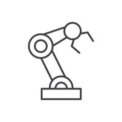 Robot arm icon stroke liner version on white background