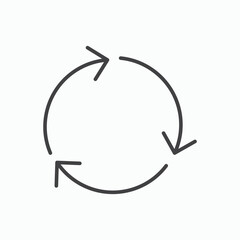 Recycle icon stroke liner version on white background
