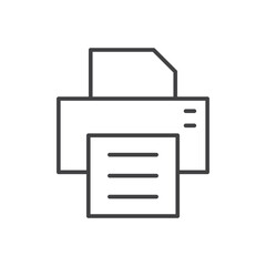 Printer icon stroke liner version on white background