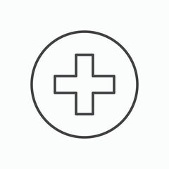 Plus icon stroke liner version on white background