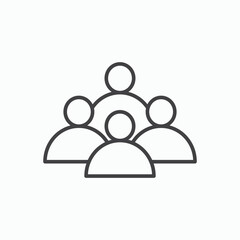 People group icon stroke liner version on white background