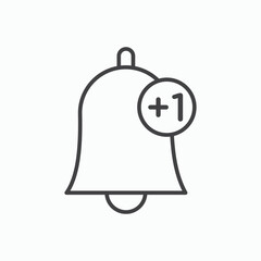 Notification bell icon stroke liner version on white background