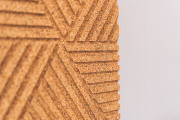 Flat view of cork wall panel featuring modern geometric lines and patterns.