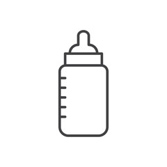 Milk bottle icon stroke liner version on white background