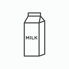 Milk carton icon stroke liner version on white background