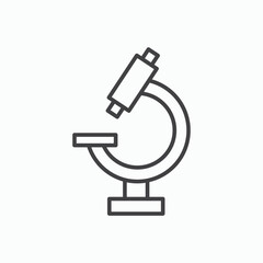 Microscope icon stroke liner version on white background