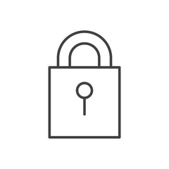 Lock icon stroke liner version on white background