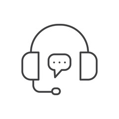 Live chat icon stroke liner version on white background