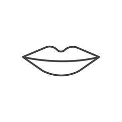 Lips icon stroke liner version on white background