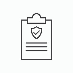 Insurance policy icon stroke liner version on white background