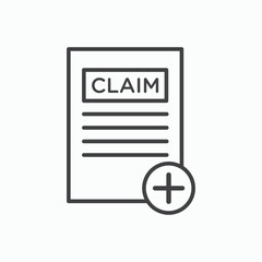 Insurance Claim icon stroke liner version on white background