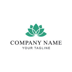 Elegant logo design featuring a stylized teal lotus flower and text.