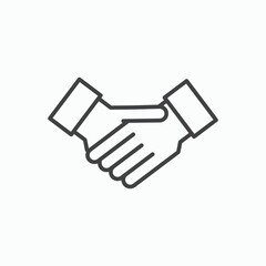 Handshake icon stroke liner version on white background