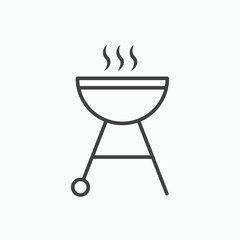 Grill icon stroke liner version on white background