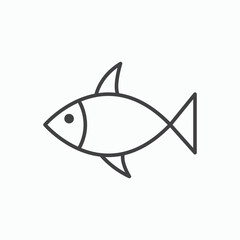 Fototapeta premium Fish icon stroke liner version on white background