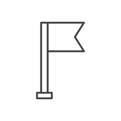 Flag icon stroke liner version on white background