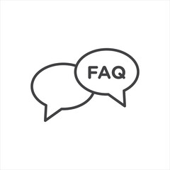 FAQs icon stroke liner version on white background