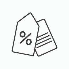Discount tag icon stroke liner version on white background