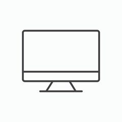 Desktop icon stroke liner version on white background