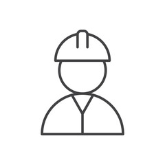 Construction worker icon stroke liner version on white background