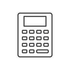 Calculator icon stroke liner version on white background