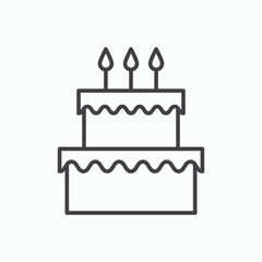 Cake icon stroke liner version on white background