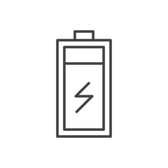 Battery icon stroke liner version on white background