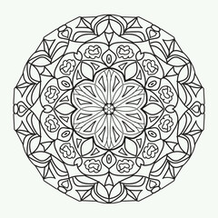 Intricate Black Mandala Design circular geometric