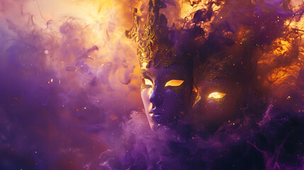 Dreamlike Halloween Masquerade with Festive Mystery Atmosphere