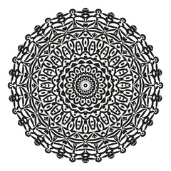 Intricate Black Mandala Design circular pattern