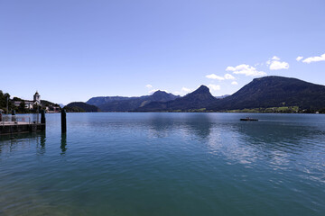 Obraz premium Schafbergbahn in St. Wolfgang im Salzkammergut. Austria