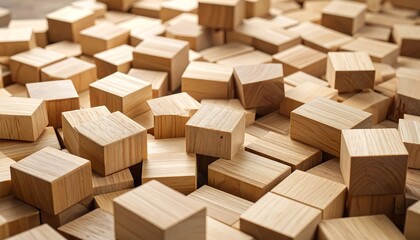 Light-toned wooden blocks