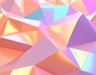 Fototapeta premium An origami-inspired abstract background with a geometric folded surface, pastel color gradients, and a metallic sheen.