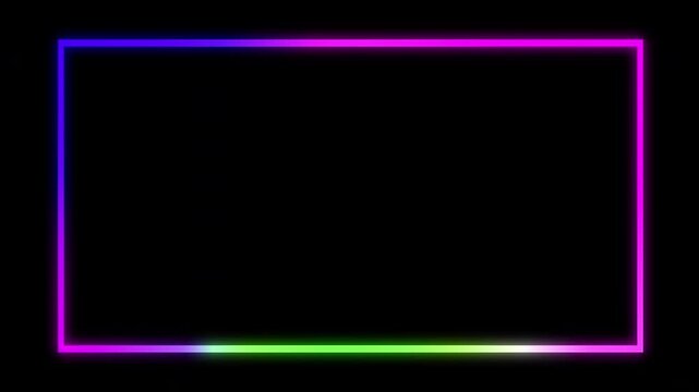 4k stock | Webcam overlays with colorful glowing border, ideal for Twitch, enhancing live streams or video conferences with a sleek and professional look.