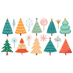 Abstract geometric shapes in vibrant cmyk colors isolated on white background