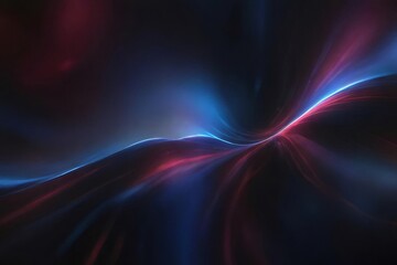 Abstract Dark Background with Dynamic Blue and Red Luminous Wave Line Forms