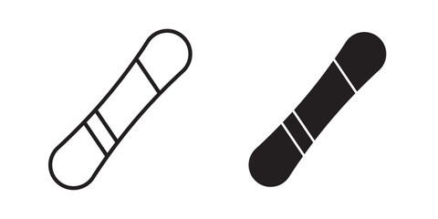Snowboard icon. monochrome icon . Vector illustration with stroke and fill on a white background.