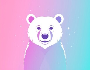 Polar bear graphic, pastel colors