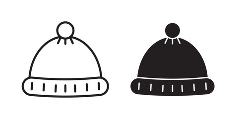 Wool Cap icon . for graphic, web, logo, app, UI. Vector illustration with stroke and fill on a white background.