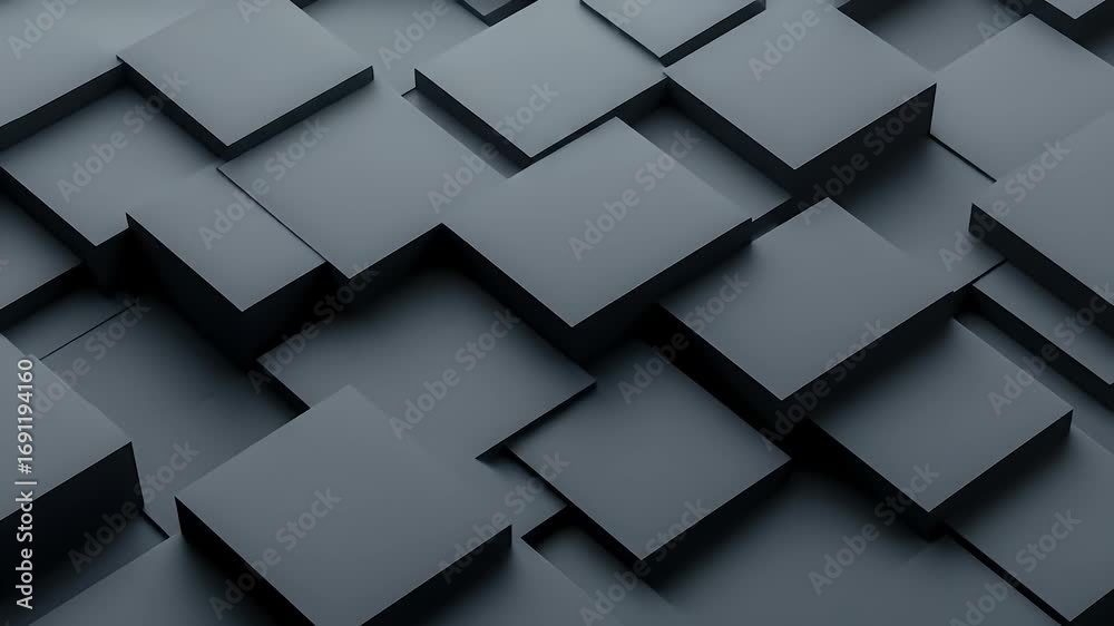 Wall mural dark gray abstract cubes blocks geometric pattern surface 3d rendering