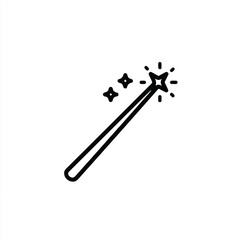 Magic wand icon with sparkling stars vector illustration enchantment and fantasy wizardry symbol simple outline graphic design