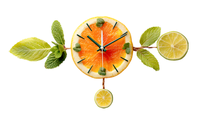 Citrus slice clock