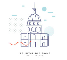 The Dome des Invalides - Paris, France - Stock Illustration