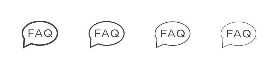 FAQ icons vector graphics for web designs
