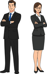 business woman and man